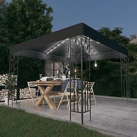 vidaXL Paviljong med ljusslinga LED 3x3 m antracit 3070296