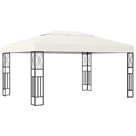 vidaXL Paviljong 3x4 m gräddvit tyg 48007