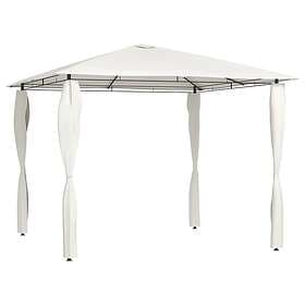 vidaXL Pavilion with posts 3x3x2.6 m cream white 160g/m²