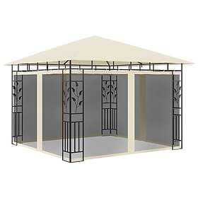 vidaXL Pavilion with mosquito net 3x3m cream white