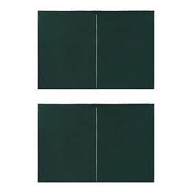 vidaXL Side Walls for Party Tent 2 pcs with Zipper PE Green