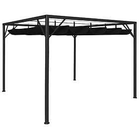 vidaXL Pavilion with retractable roof 3x3m anthracite