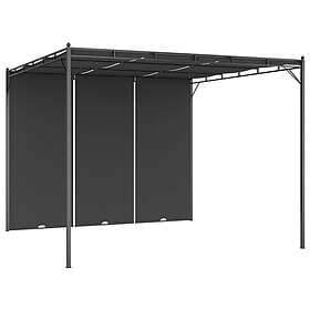 vidaXL Pavilion with curtains 3x3m (Anthracite)