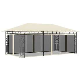 vidaXL Pavilion with mosquito net 6x3m cream white