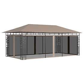vidaXL Pavilion with mosquito net 6x3x2.73m taupe 180g/m²