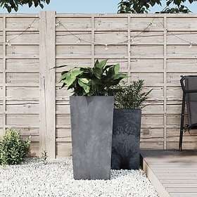 vidaXL Blomkruka med avtagbar insida grå 21/49l PP betonglook 364695