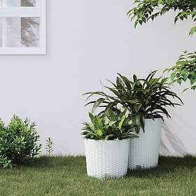 vidaXL Blomkruka med avtagbar insida vit 15/15.3l PP-rotting 364685