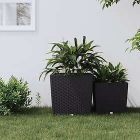 vidaXL Blomkruka med avtagbar insida antracit 37/64l PP-rotting 364681