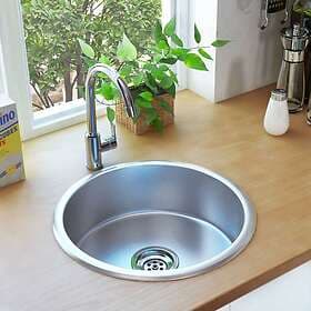 vidaXL Kitchen Sink with Strainer and Water Trap (Stainless Steel)