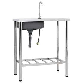 vidaXL Campingbänk with Sink and Tap Stainless Steel 151213