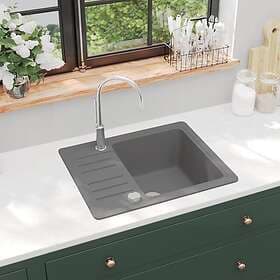 vidaXL 142953 Single Granite Sink (Grey)
