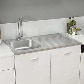 vidaXL 147237 Sink with Draining Board Silver 1000x600x155 mm Stainless Steel