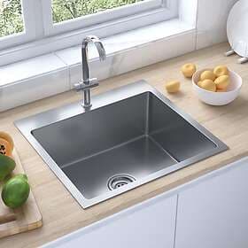 vidaXL Handgjord Kitchen Sink Stainless Steel
