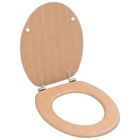 vidaXL Toalettsits med lock MDF bambudesign 143927
