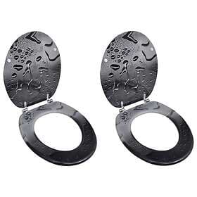 vidaXL Toalettsitsar med lock 2 st MDF vatten 275916