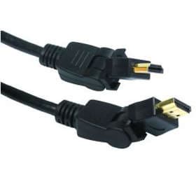 Cables Direct Gold HDMI - HDMI High Speed with Ethernet (swivel) 1m
