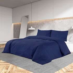 vidaXL Bedset marinblå 225x220 cm lätt mikrofiber 136012