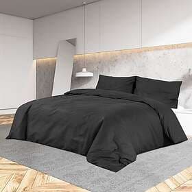 vidaXL Bedset svart 220x240 cm bomull 136115