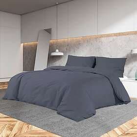 vidaXL Bedset antracit 225x220 cm bomull 136092