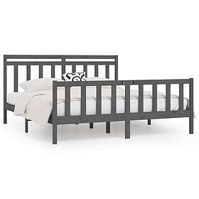 vidaXL Bed Frame grå massiv furu 200x200 cm 3107050