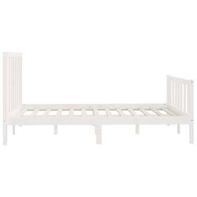 vidaXL Bed Frame vit massivt trä 140x200 cm 3106834