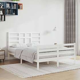 vidaXL Bed Frame vit massivt trä 140x190 cm 3105861