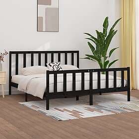 vidaXL Bed Frame svart massivt trä 200x200 cm 3106857