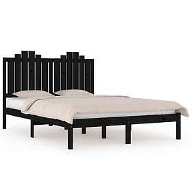 vidaXL Bed Frame svart massiv furu 140x190 cm 3103762