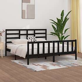 vidaXL Bed Frame svart massiv furu 200x200 cm 3107637