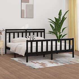 vidaXL Bed Frame svart massiv furu 200x200 cm 3107052