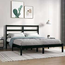 vidaXL Bed Frame svart massiv furu 140x190 cm 3104917