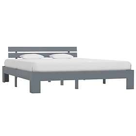 vidaXL Bed Frame grey solid pine 160x200 cm