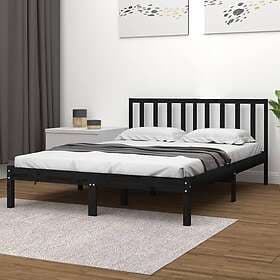 vidaXL Bed Frame svart massiv furu 140x190 cm 3105055