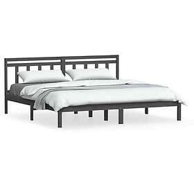 vidaXL Bed Frame grå massiv furu 200x200 cm 3100611