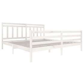 vidaXL Bed Frame vit massivt trä 200x200 cm 3100675