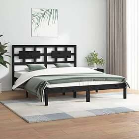 vidaXL Bed Frame svart massiv furu 200x200 cm 3107377