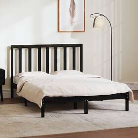 vidaXL Bed Frame svart massiv furu 140x190 cm 3106622