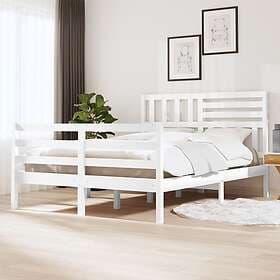 vidaXL Bed Frame vit massivt trä 140x200 cm 3101089