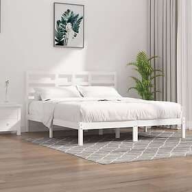 vidaXL Bed Frame vit massivt trä 200x200 cm 3105816