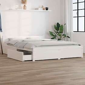 vidaXL Bed Frame med lådor vit 140x190 cm 3103550