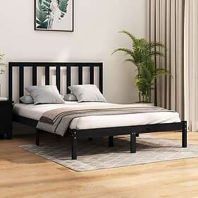 vidaXL Bed Frame svart massiv furu 140x190 cm 3105144