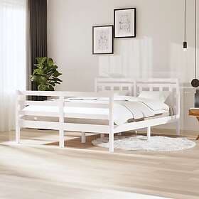 vidaXL Bed Frame vit massivt trä 140x200 cm 3100655