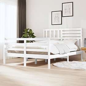 vidaXL Bed Frame vit massivt trä furu 120x190 cm 3101059