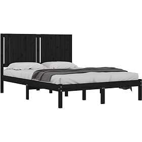 vidaXL Bed Frame svart massiv furu 140x190 cm 3104397