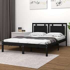 vidaXL Bed Frame black solid wood 200x200 cm