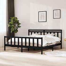 vidaXL Bed Frame svart massivt trä 200x200 cm 3100982