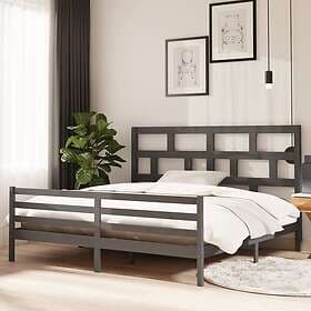 vidaXL Bed Frame grå massiv furu 200x200 cm 3101305