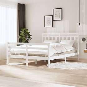 vidaXL Bed Frame vit massivt trä 160x200 cm 3100665