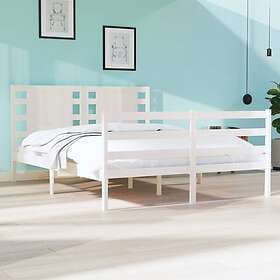 vidaXL Bed Frame white solid pine 120x190 cm