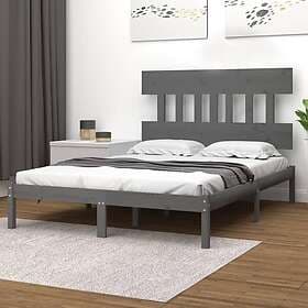 vidaXL Bed Frame grå massivt trä 200x200 cm 3104760